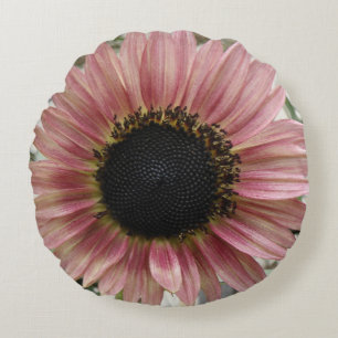 Pellrosa Sonnenblume Rundes Kissen