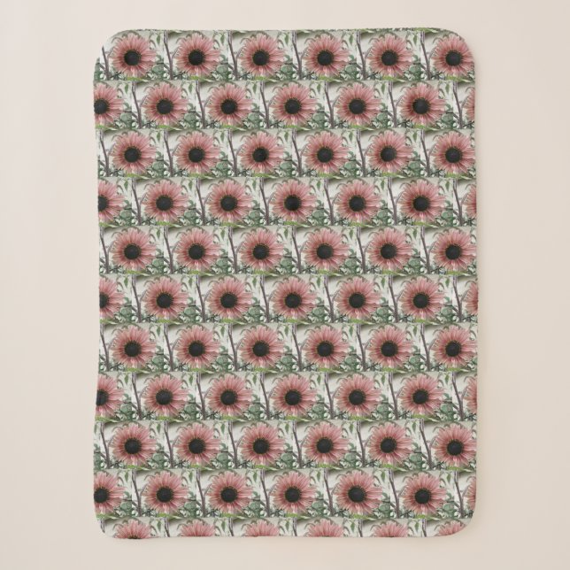 Pellrosa Sonnenblume Sherpadecke (Vorderseite)