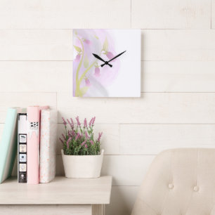 Pellrosa Watercolor Wash Quadratische Wanduhr