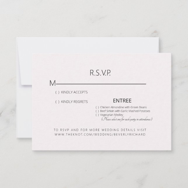 Pellrosa Wedding RSVP Card (Vorderseite)