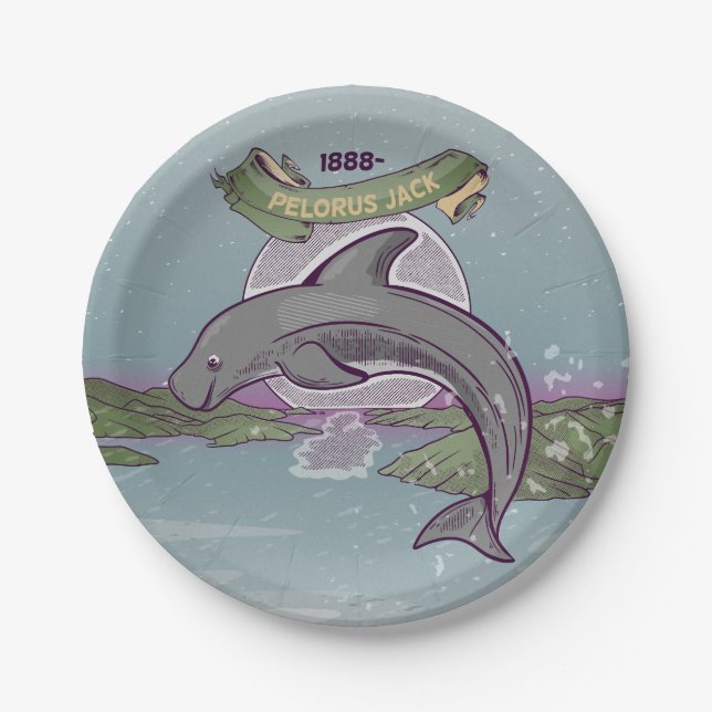Pelorus Jack Risso-Dolphin Pappteller (Vorderseite)
