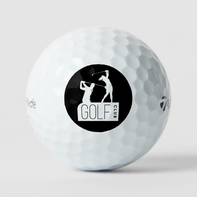 Pelotas de golf con golfistas en negro golfball (Vorderseite)