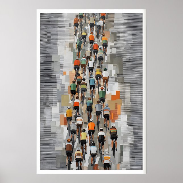 Peloton-Fahrrad-Kunstposter Muted Gray, Rhythmus Poster (Vorne)