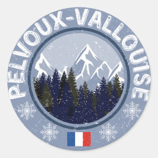 Pelvoux-VSkistation Runder Aufkleber