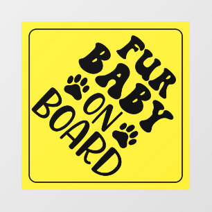 Pelz Baby an Bord Yellow Sign Car Decal Fensteraufkleber