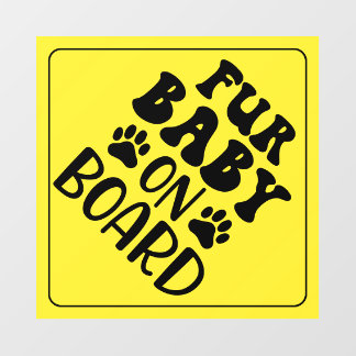 Pelz Baby an Bord Yellow Sign Car Decal Fensteraufkleber
