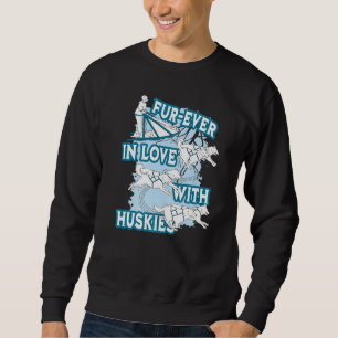 Pelz je in Liebe mit Huskies Alaskan Mushing Sled Sweatshirt