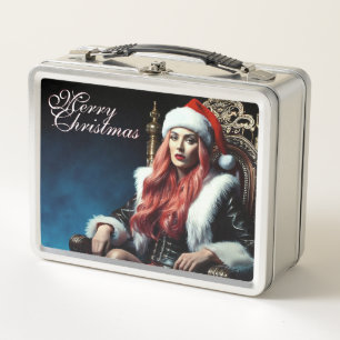 Pelz- und Lederdiva – Frohe Weihnachten Metall Brotdose