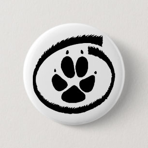 Pelzartiges inneres (Fox-Tatzen-) Abzeichen Button