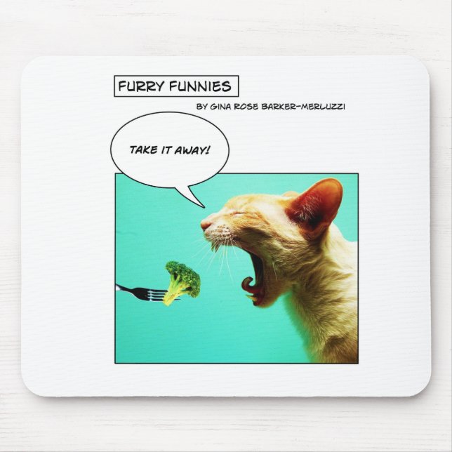 PelzFunnies ~ Katze und Brokkoli Mousepad (Vorne)