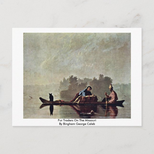 Pelzhändler auf dem Missouri Postkarte (Vorderseite)