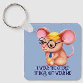Pelziger Käse-Mann-Geschäfts-Maus-Krawatte-Brille- Schlüsselanhänger