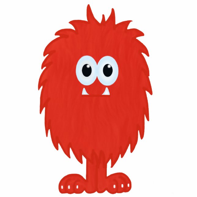 Pelzmonster-Skulptur Freistehende Fotoskulptur (Vorne)