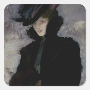 Pelzmütze Quadratischer Aufkleber