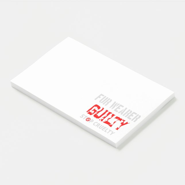 Pelzträger schuldig post-it klebezettel (angewinkelt)