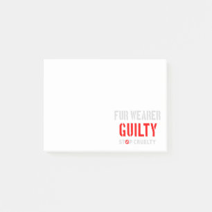 Pelzträger schuldig post-it klebezettel