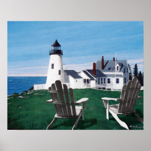 Pemaquid Light und zwei Stühle Giclee Print/Poster Poster