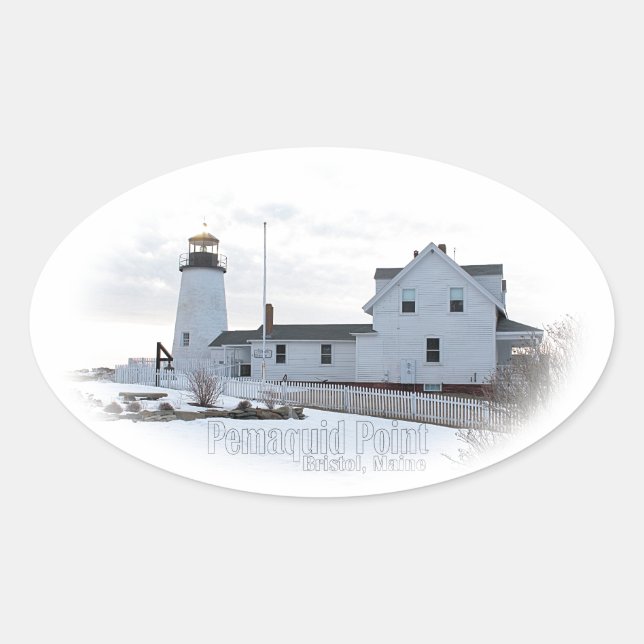 Pemaquid Lighthouse Ovaler Aufkleber (Vorderseite)
