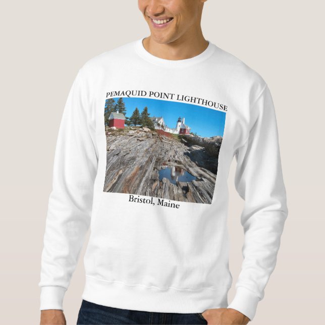 Pemaquid Point Leuchtturm, Bristol Maine Sweatshirt (Vorderseite)