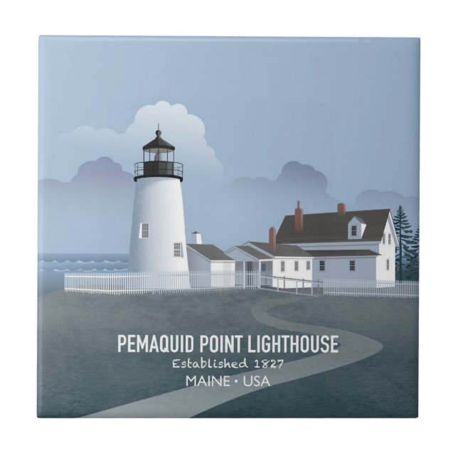 Pemaquid Point Leuchtturm Fliese (Vorderseite)
