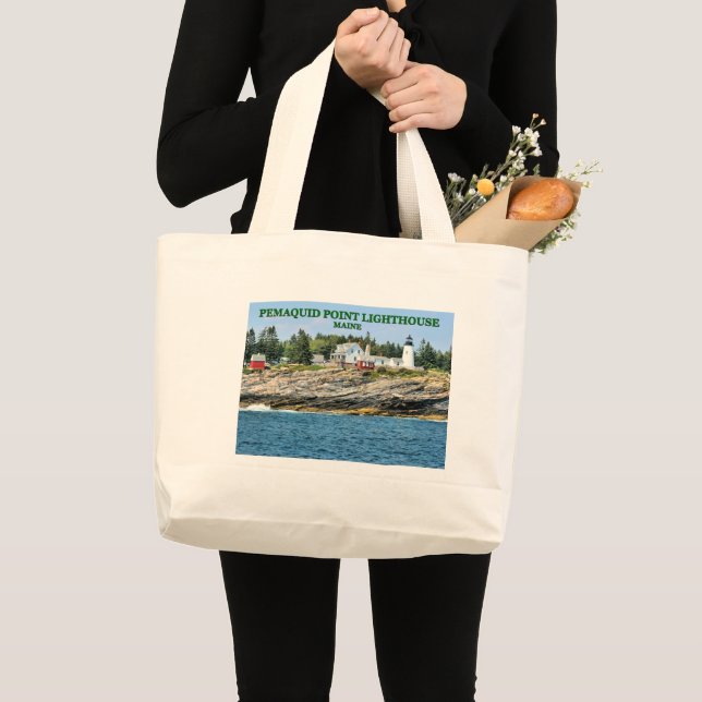 Pemaquid Point Leuchtturm, Maine Tote Bag Jumbo Stoffbeutel (Vorderseite (Produkt))