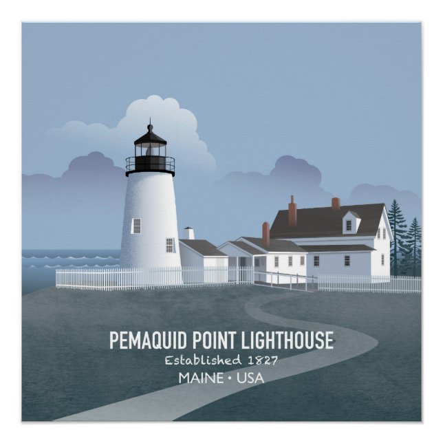 Pemaquid Point Leuchtturm Poster (Vorderseite)