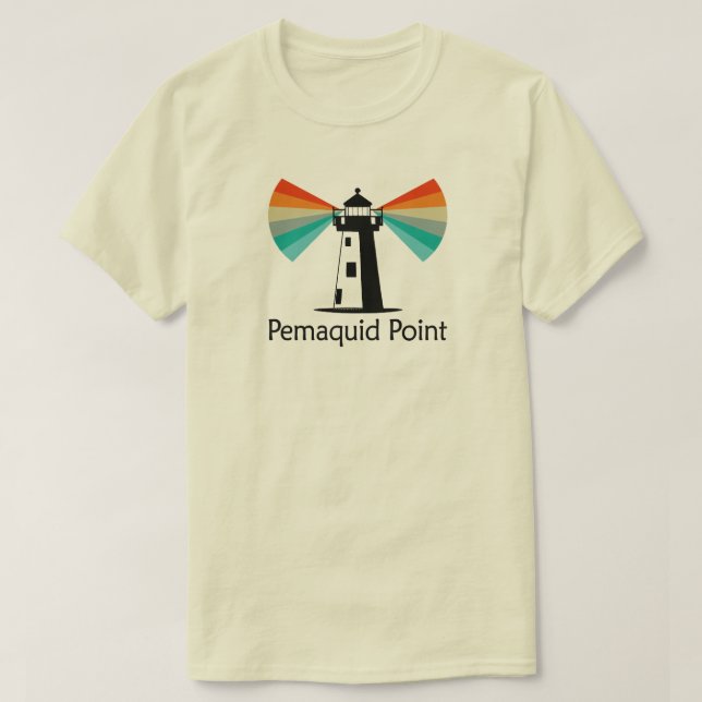 Pemaquid Point Leuchtturm Regenbogen T-Shirt (Design vorne)