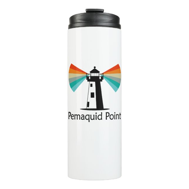 Pemaquid Point Leuchtturm Regenbogen Thermosbecher (Vorderseite)