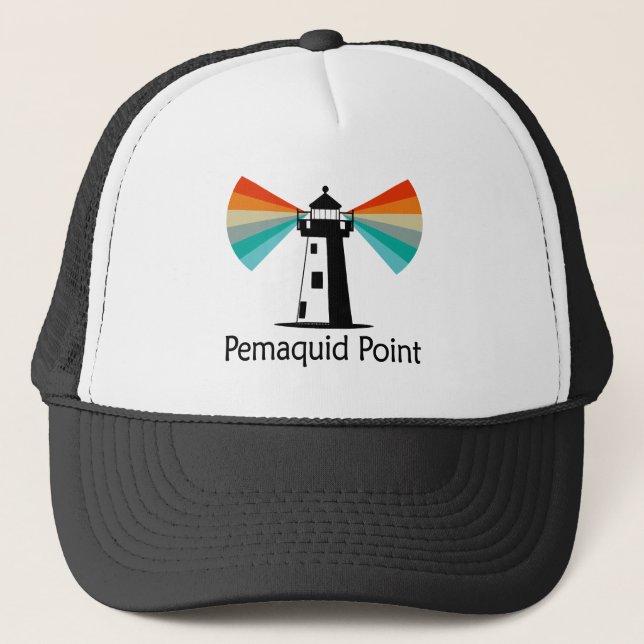 Pemaquid Point Leuchtturm Regenbogen Truckerkappe (Vorderseite)