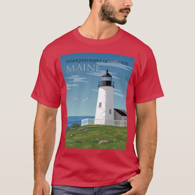 Pemaquid Point Leuchtturm T-Shirt (Vorderseite)
