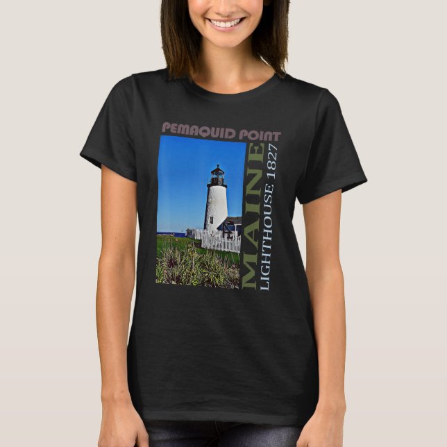 Pemaquid Point Lighthouse Maine Design T-Shirt (Vorderseite)
