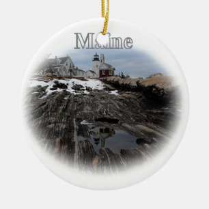 Pemaquid Point Lighthouse Maine Keramik Ornament