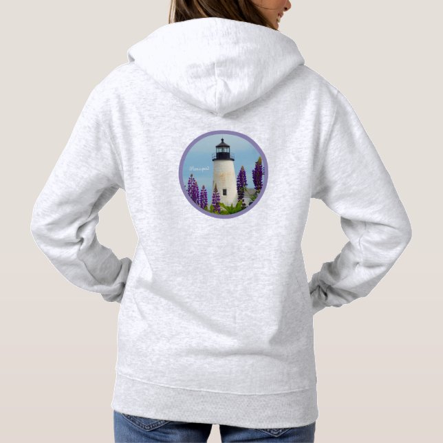 Pemaquid Point Surf WhiteCoastal Maine Leuchtturm Hoodie (Rückseite)