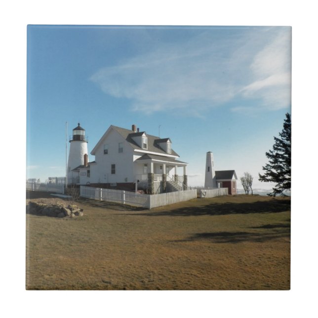 Pemaquid Punkt-Leuchtturm 11 Fliese (Vorderseite)