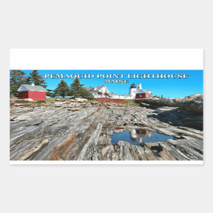 Pemaquid Punkt-Leuchtturm, Maine Rechteckiger Aufkleber