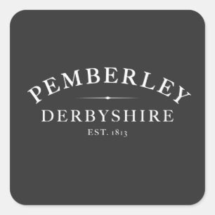 Pemberley Derbyshire Jane Austen Quadratischer Aufkleber