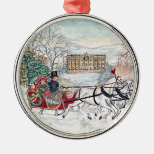 Pemberley Sleigh Ride - Jane Austen Ornament Aus Metall