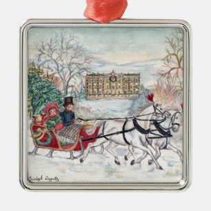 Pemberley Sleigh Ride - Jane Austen Ornament Aus Metall