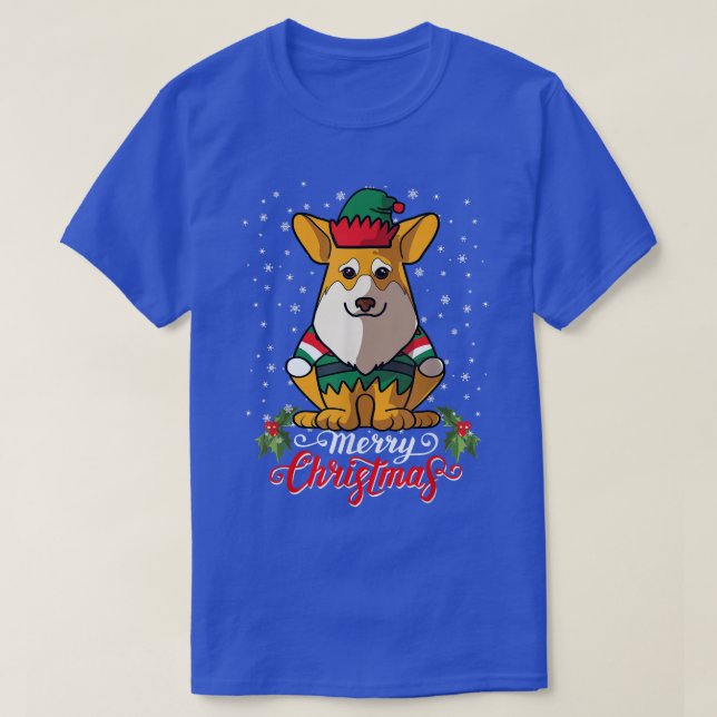 Pembroke Corgi Dog Greets Frohe Weihnachtsfeier Sa T-Shirt (Design vorne)