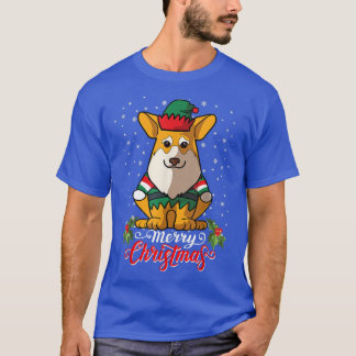 Pembroke Corgi Dog Greets Frohe Weihnachtsfeier Sa T-Shirt