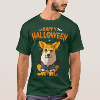 Pembroke Corgi Dog Halloween Kostüm Vampire Dracu T-Shirt