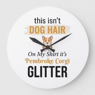 Pembroke Corgi Glitter Lustiges Hunde Liebhaber De Große Wanduhr