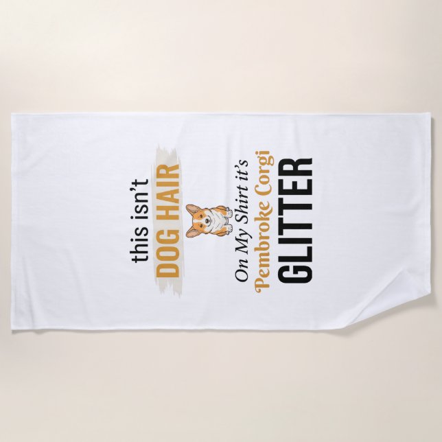 Pembroke Corgi Glitter Lustiges Hunde-Liebhaber-De Strandtuch (Vorderseite)
