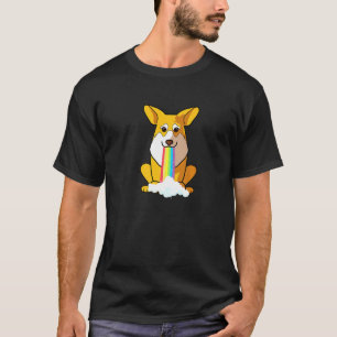 Pembroke Corgi Hund in bunter Regenbogen T-Shirt