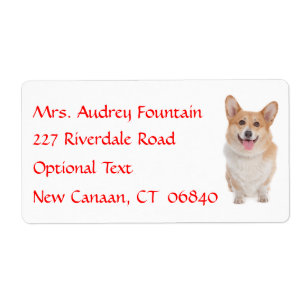 Pembroke Corgi Name Rücksendeadresse Mailing Labe