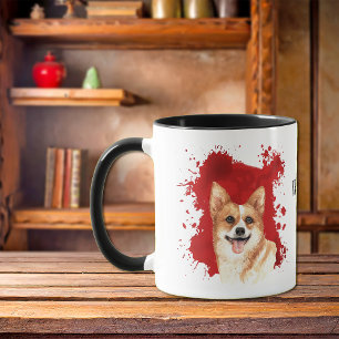 Pembroke Corgi Red Abstrakt Background Tasse