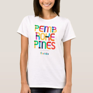 Pembroke Pines Florida Mitte Jahrhundert, Pop Art, T-Shirt