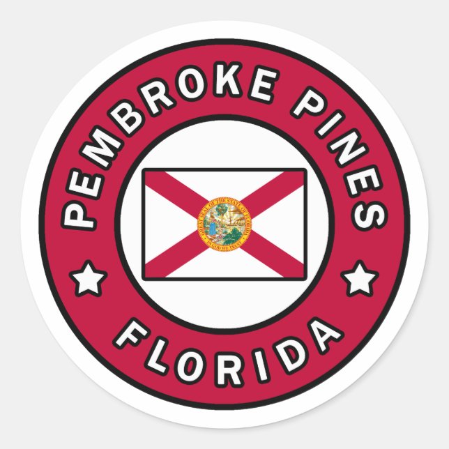 Pembroke Pines Florida Runder Aufkleber (Vorderseite)