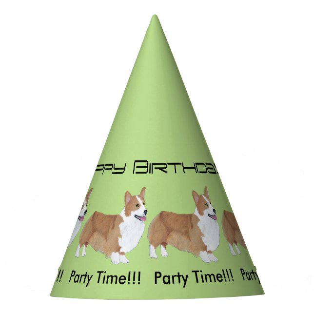 Pembroke-WaliserCorgi - Geburtstag Partyhütchen (Vorderseite)