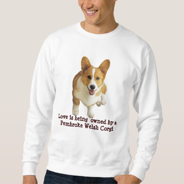 Pembroke-Walisercorgi-glückliches UnisexSweatshirt Sweatshirt (Vorderseite)